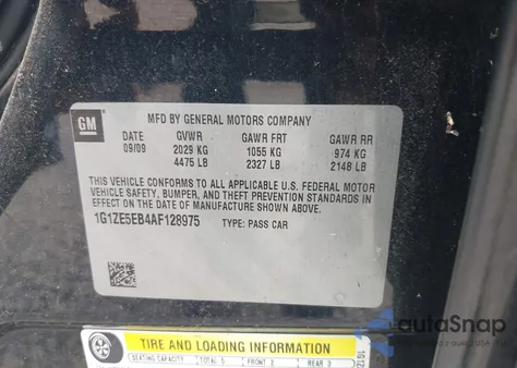 2010 Chevrolet Malibu Ltz z USA, uszkodzony, nr VIN 1G1ZE5EB4AF128975